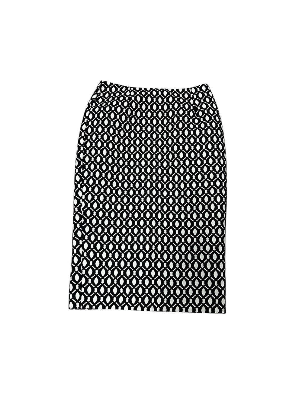 Helene Berman London Black and White Geometric Pencil Skirt